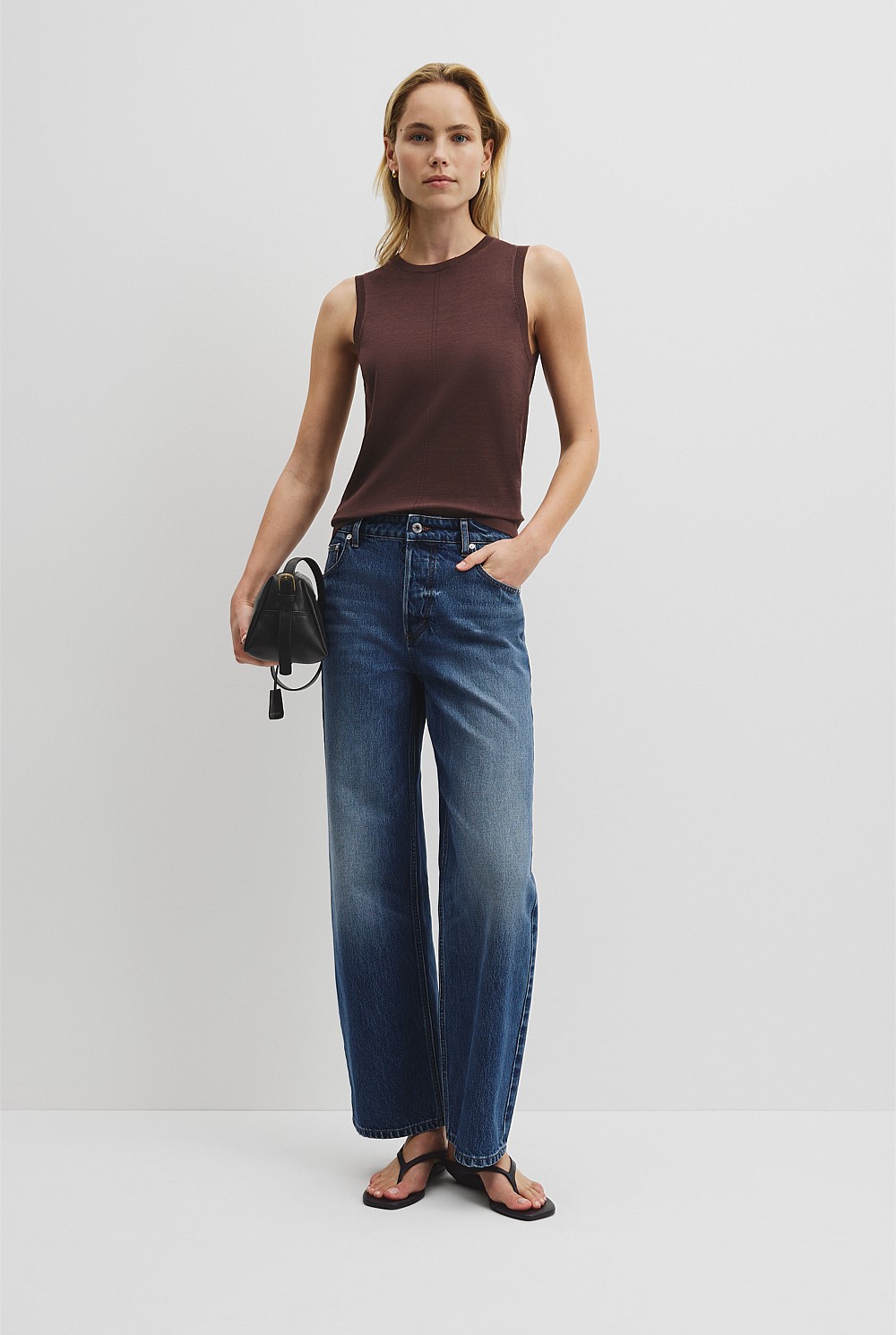 Pointelle Detail Neck Tank
