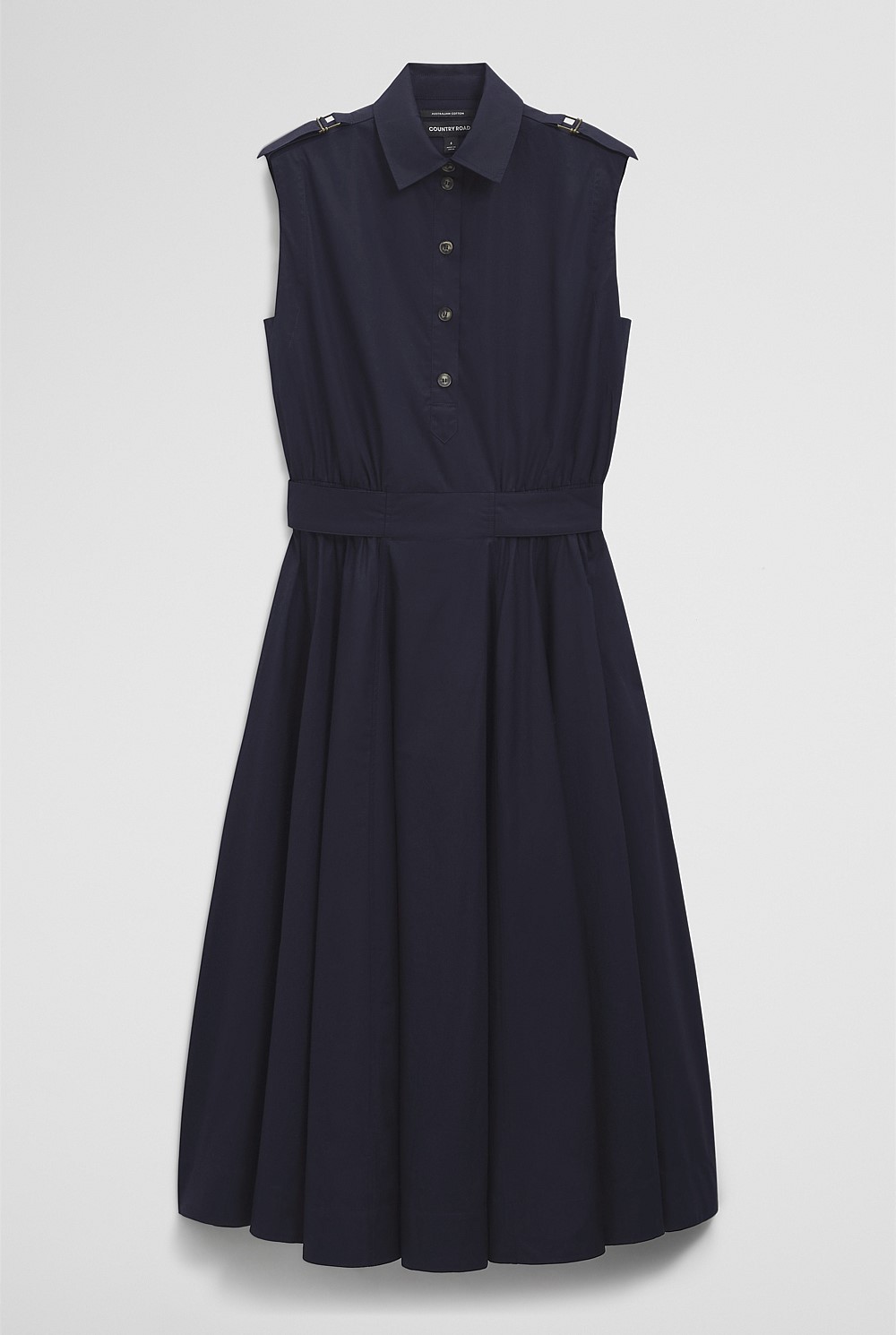 Australian Cotton Fit-and-Flare Midi Dress