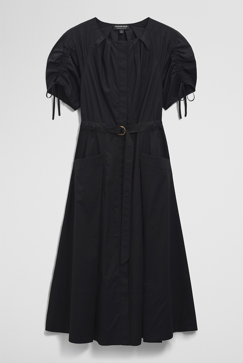Gathered Sleeve Midi Dress