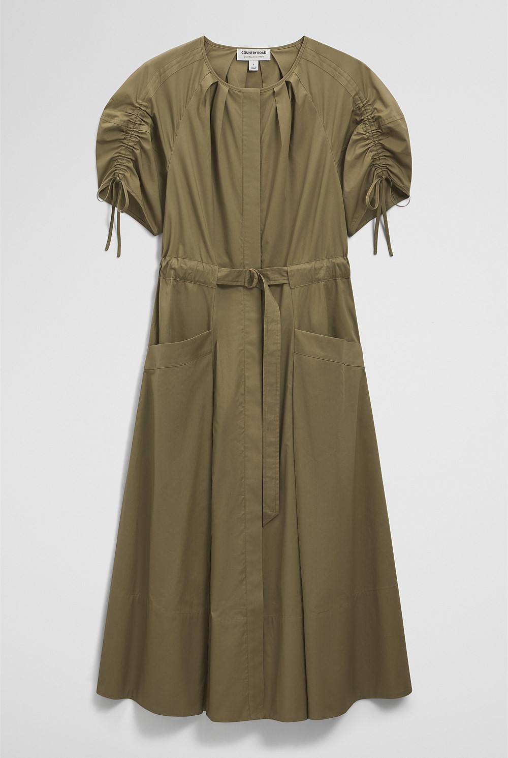 Gathered Sleeve Midi Dress