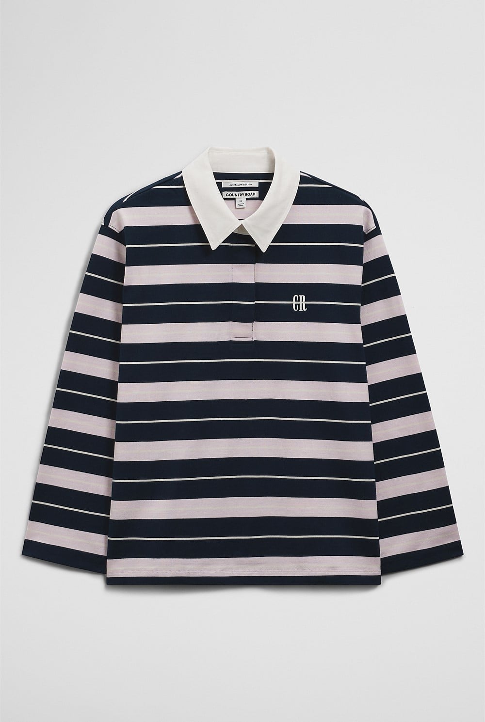 Australian Cotton Stripe Rugby Polo Sweat