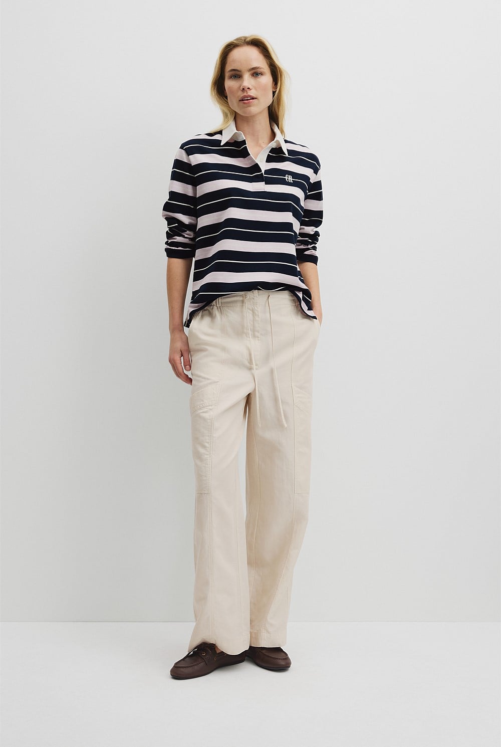 Australian Cotton Stripe Rugby Polo Sweat