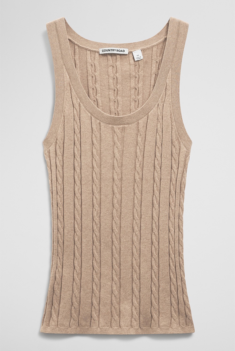 Organically Grown Cotton Blend Cable Knit Tank