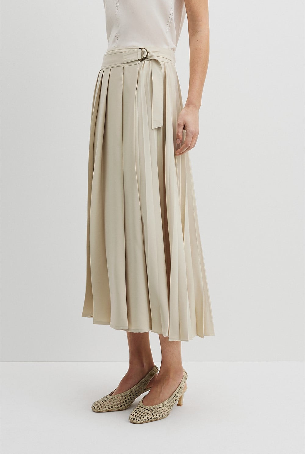 Pleated Midi Skirt