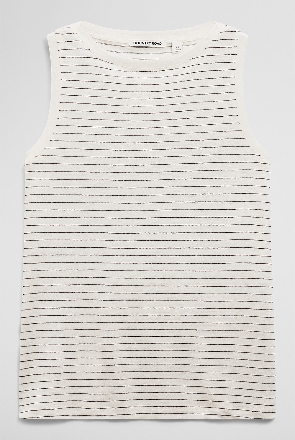 Stripe Linen Boat Neck Tank