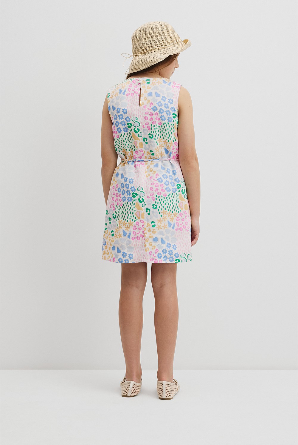 Teen Sleeveless Print Shift Dress
