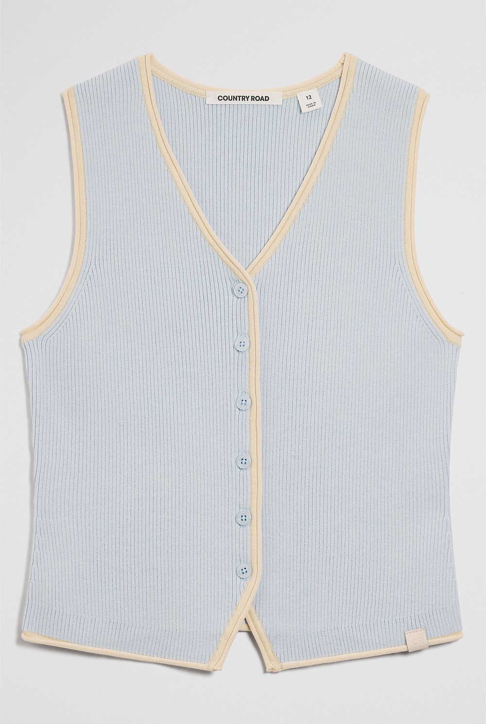 Teen Sleeveless Button Through Knit