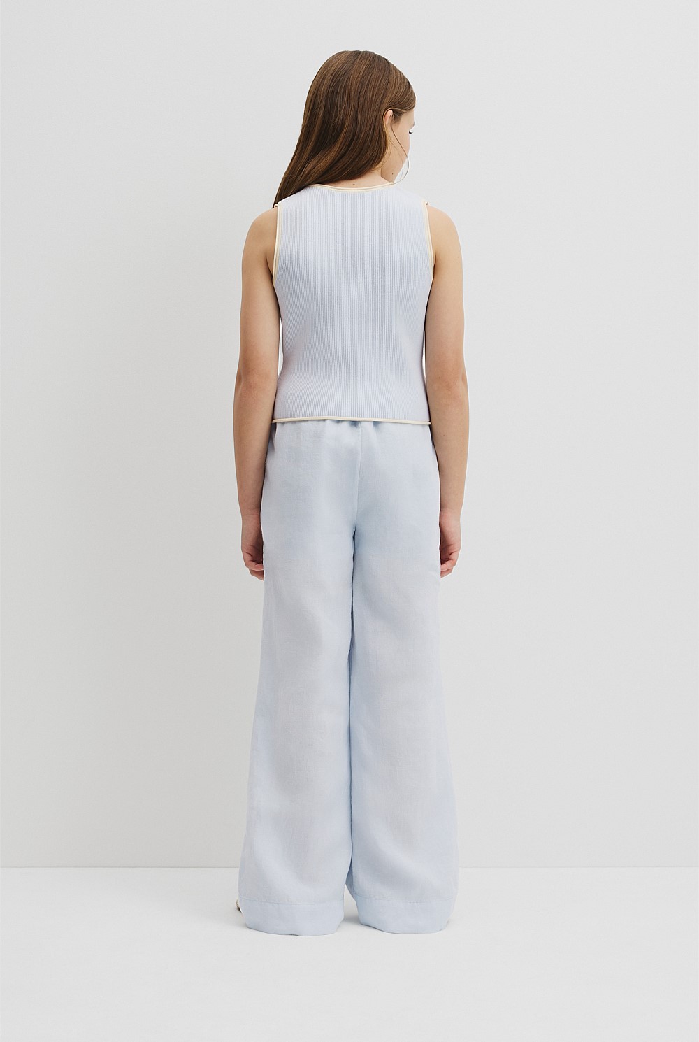 Teen Sleeveless Button Through Knit