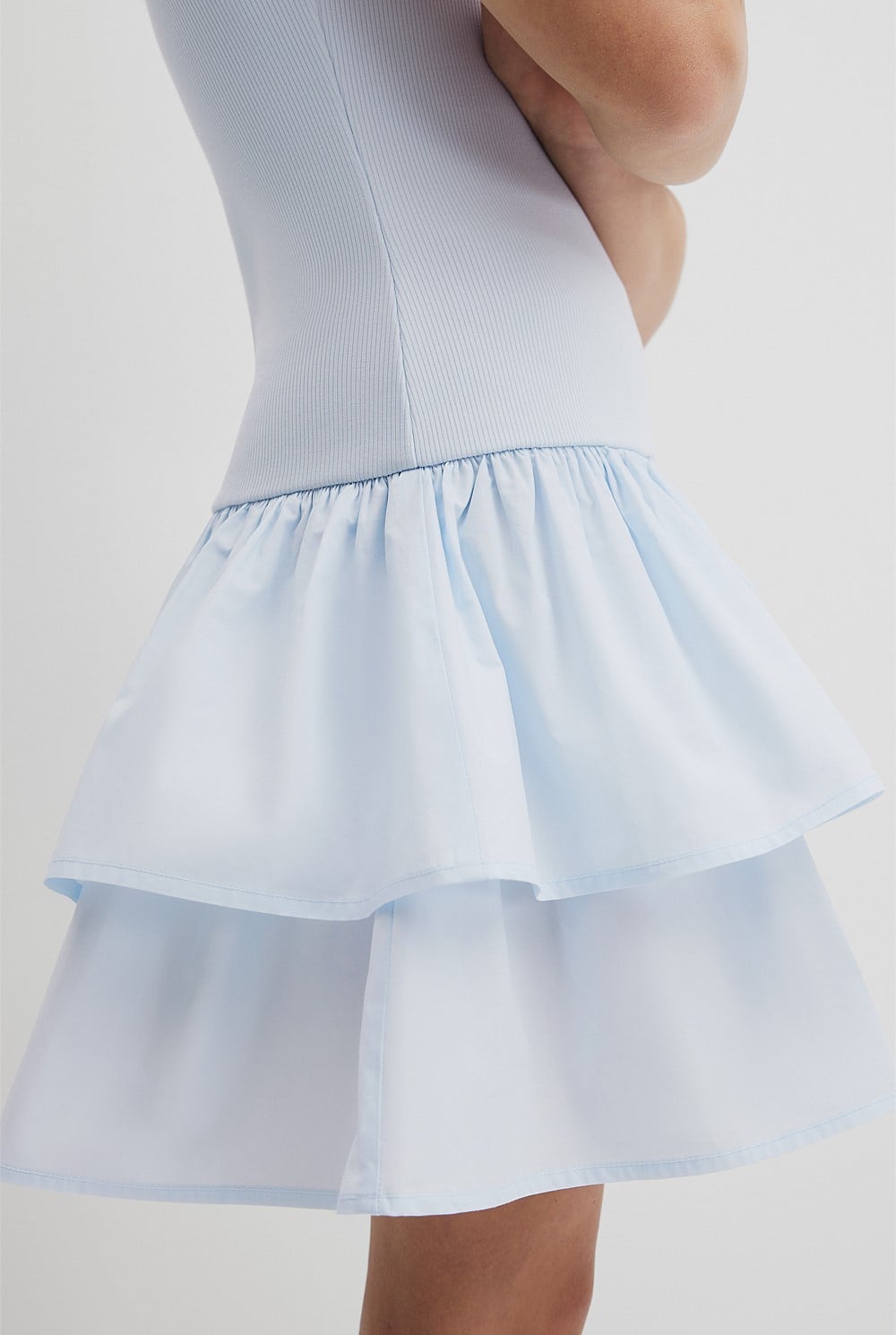 Teen Australian Cotton Blend Sleeveless Knit Woven Dress