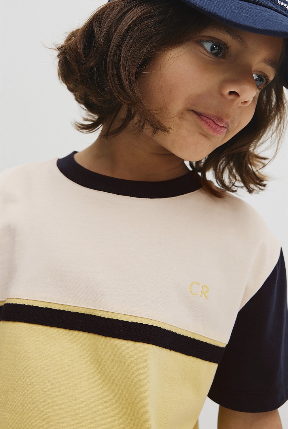 Relaxed Contrast Splice T-Shirt