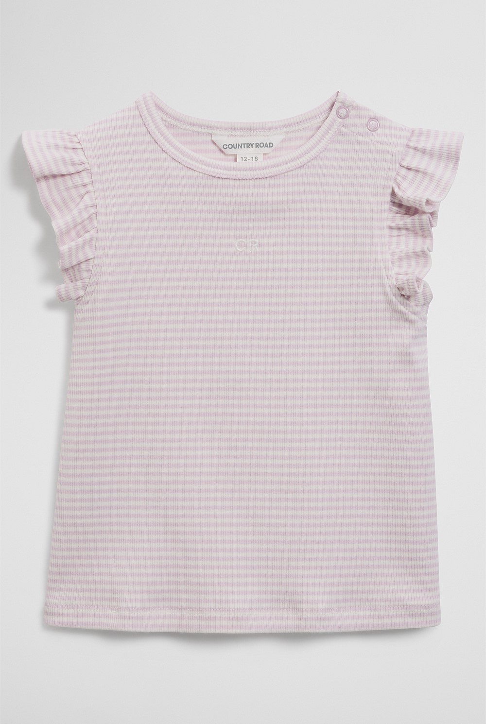 Australian Cotton Blend Short Sleeve Stripe Rib T-Shirt