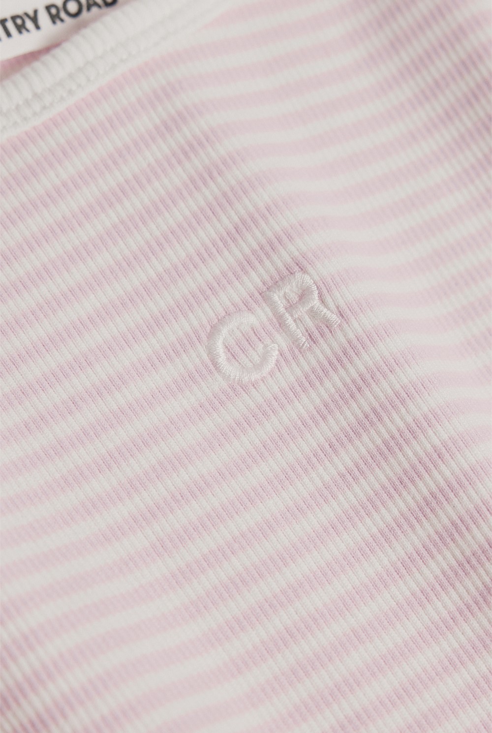 Australian Cotton Short Sleeve Stripe Rib T-Shirt
