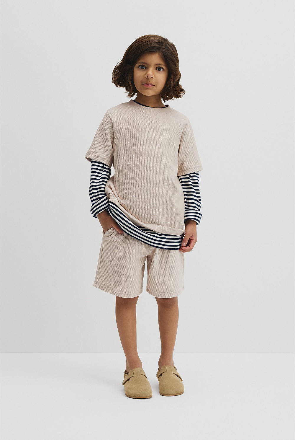 Organically Grown Cotton Relaxed Waffle Short Sleeve T-Shirt