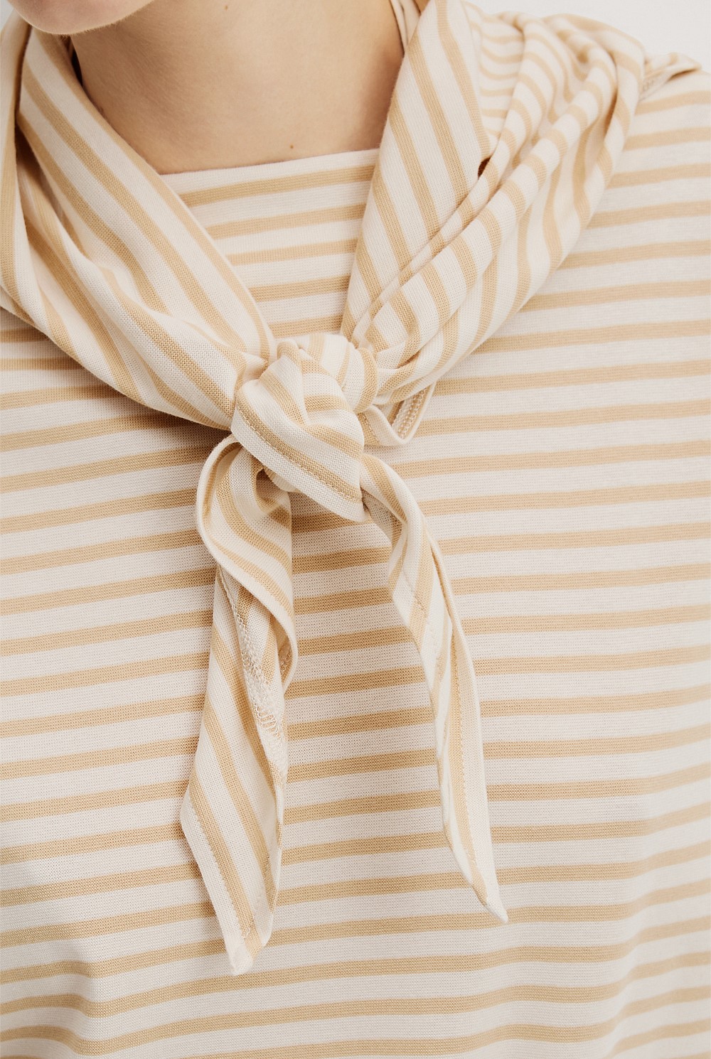 Australian Cotton Scarf Crop Sleeve T-Shirt