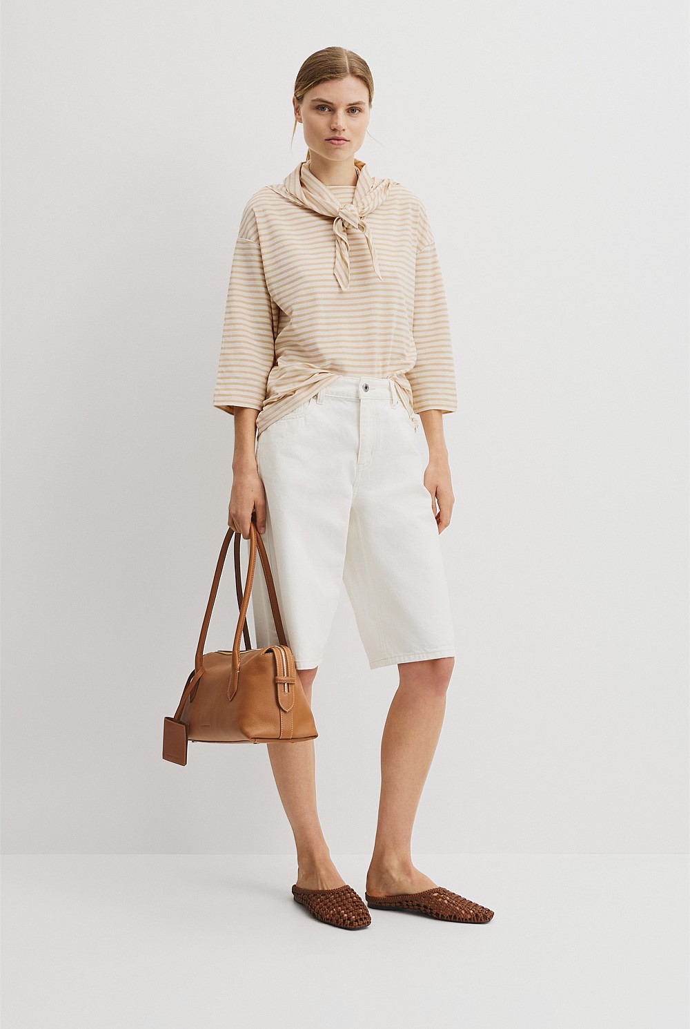 Australian Cotton Scarf Crop Sleeve T-Shirt