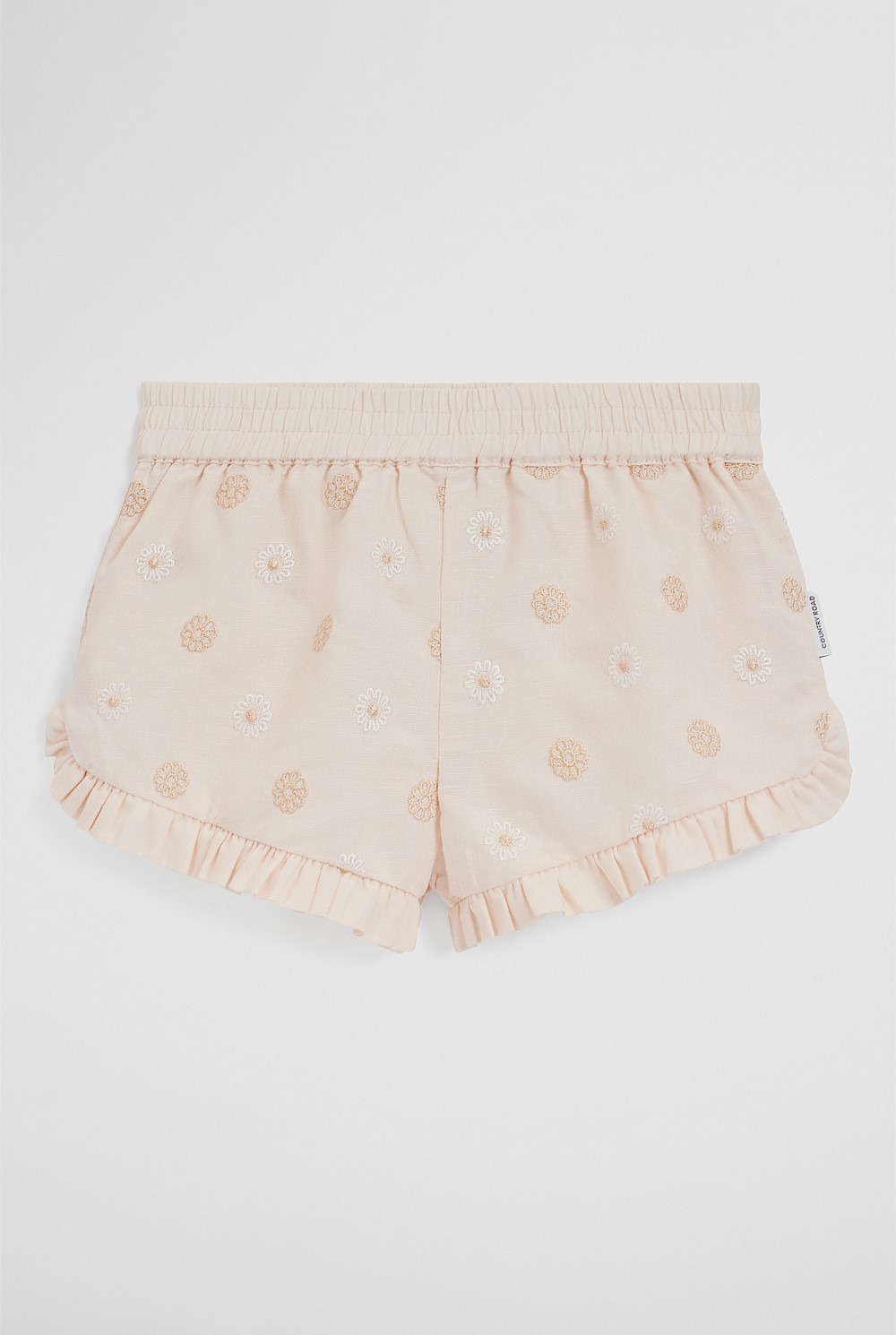 Pull On Embroidered Short
