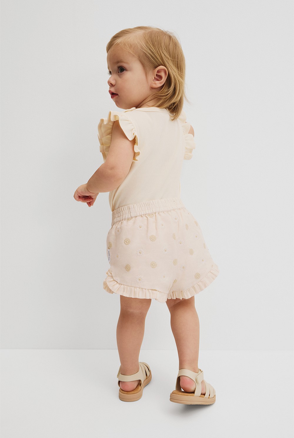 Pull On Embroidered Short