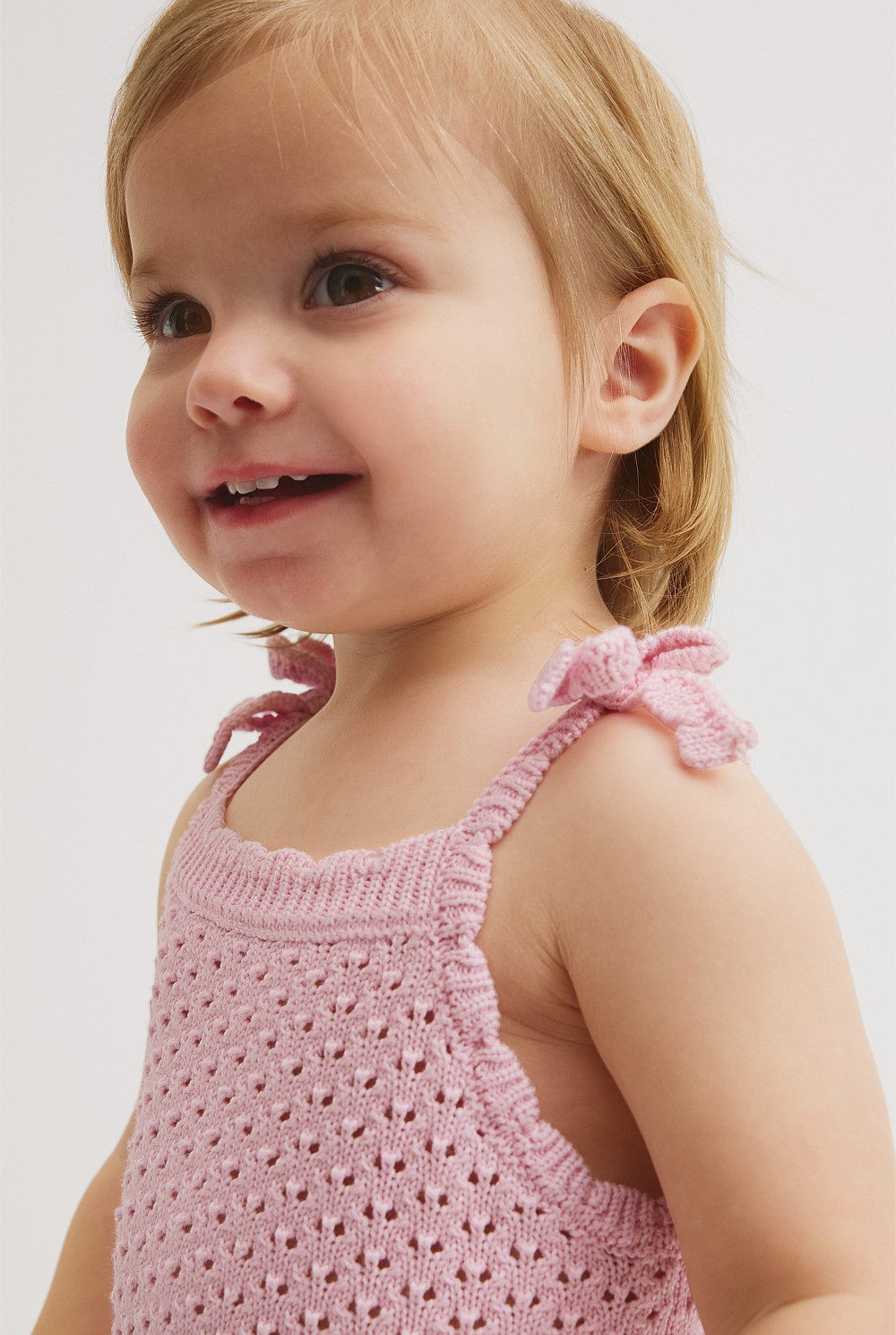 Sleeveless Scallop Knit Romper