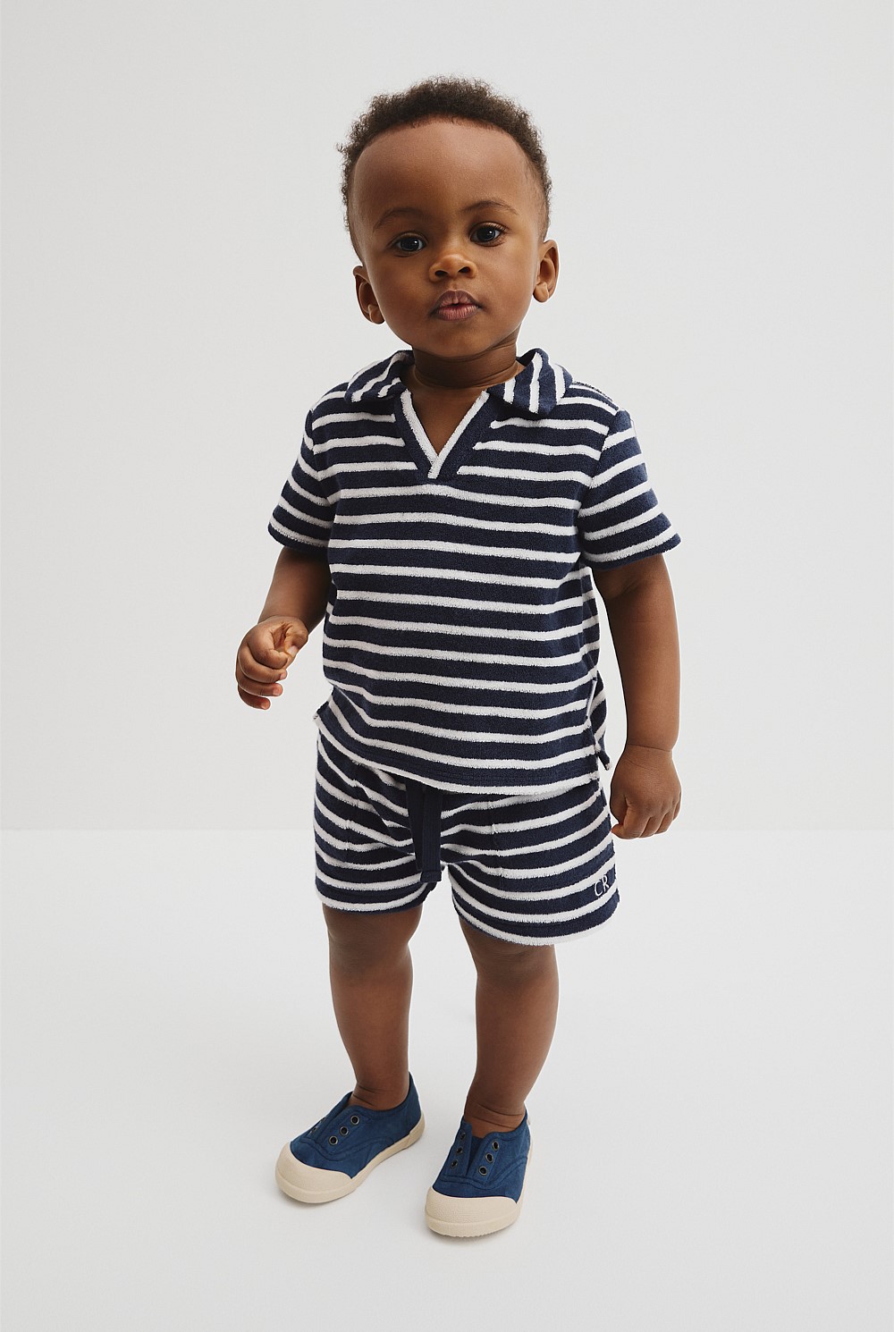 Relaxed Fit Stripe Terry Polo