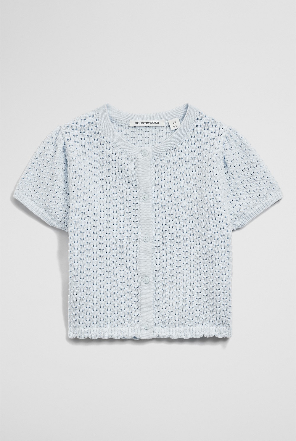 Short Sleeve Detail Knit T-Shirt