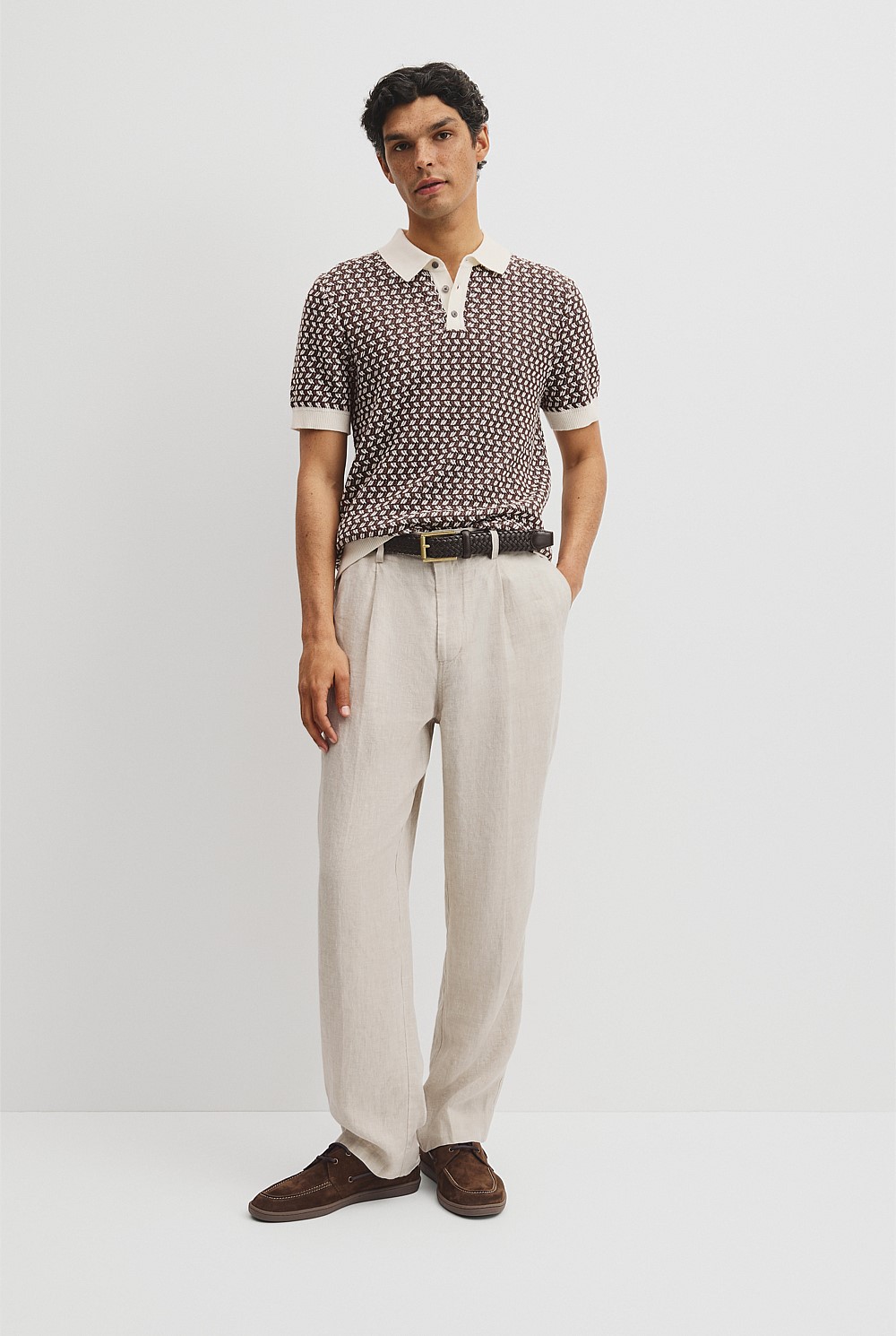 Australian Cotton Jacquard Knit Polo