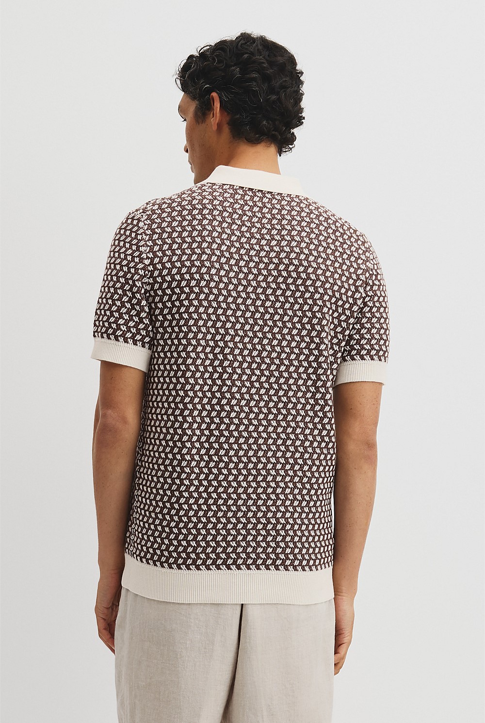 Australian Cotton Jacquard Knit Polo