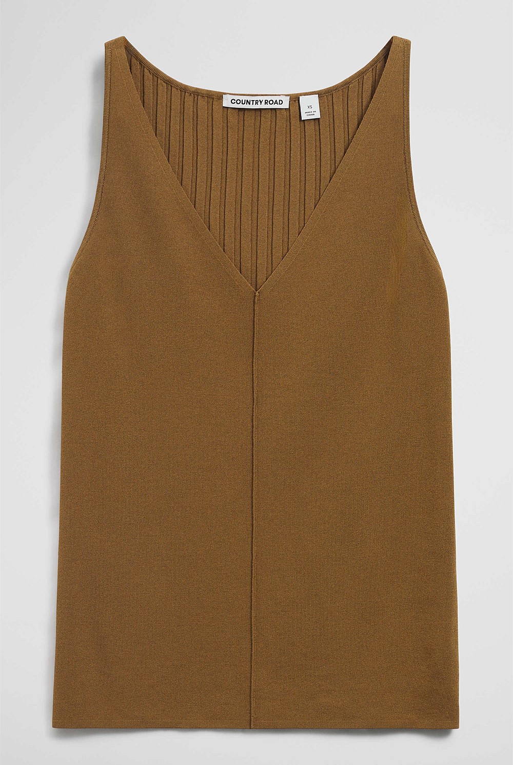 V-Neck Rib Detail Knit Tank