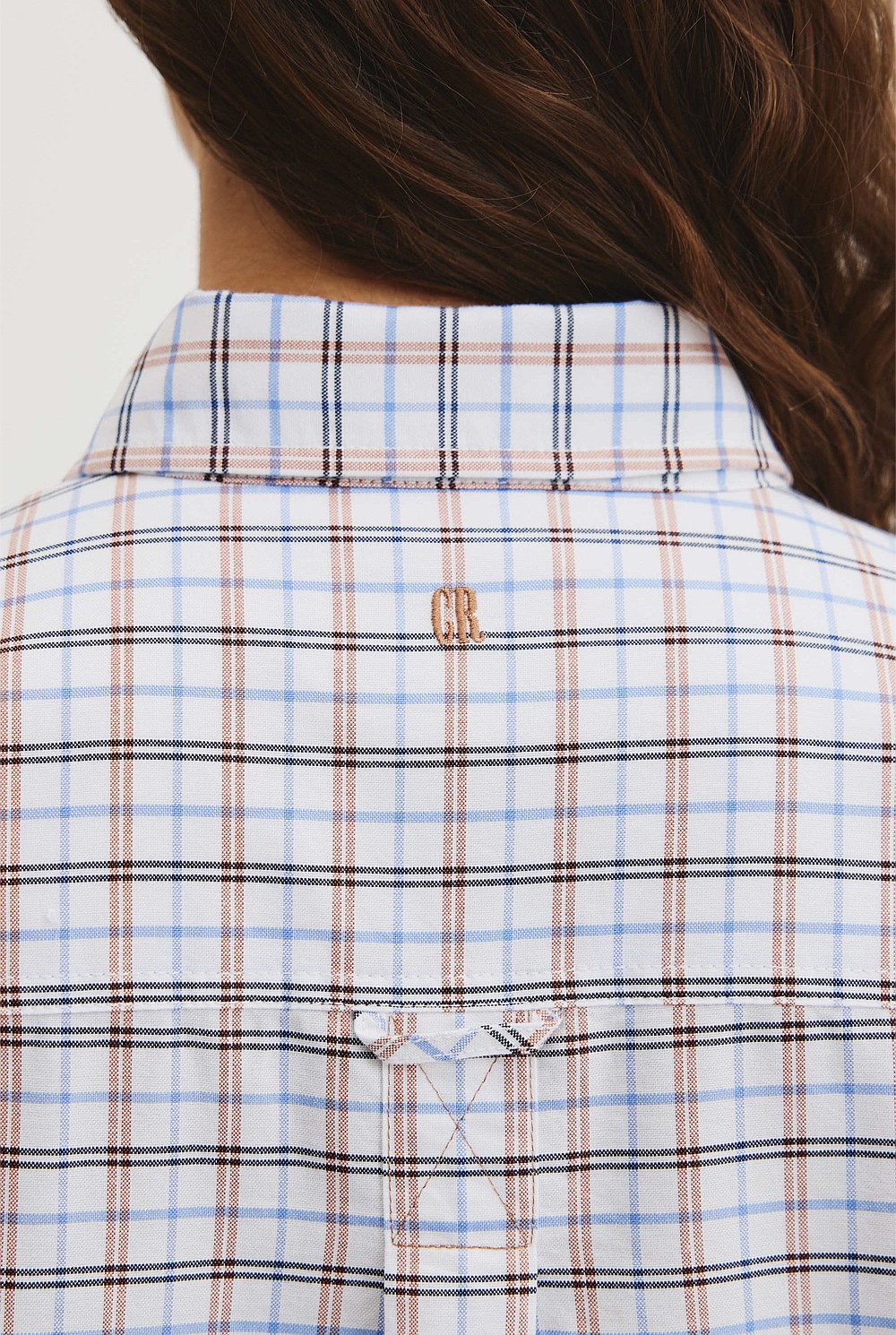 Short Sleeve Oxford Shirt Dress
