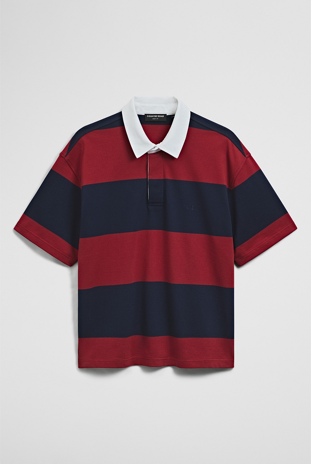 Short Sleeve Australian Cotton Stripe Rugby Polo