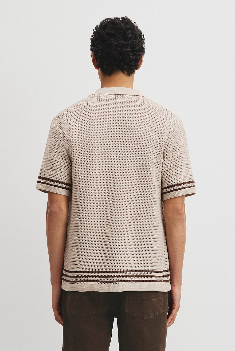 Relaxed Fit Australian Cotton Stripe Knit Shirt