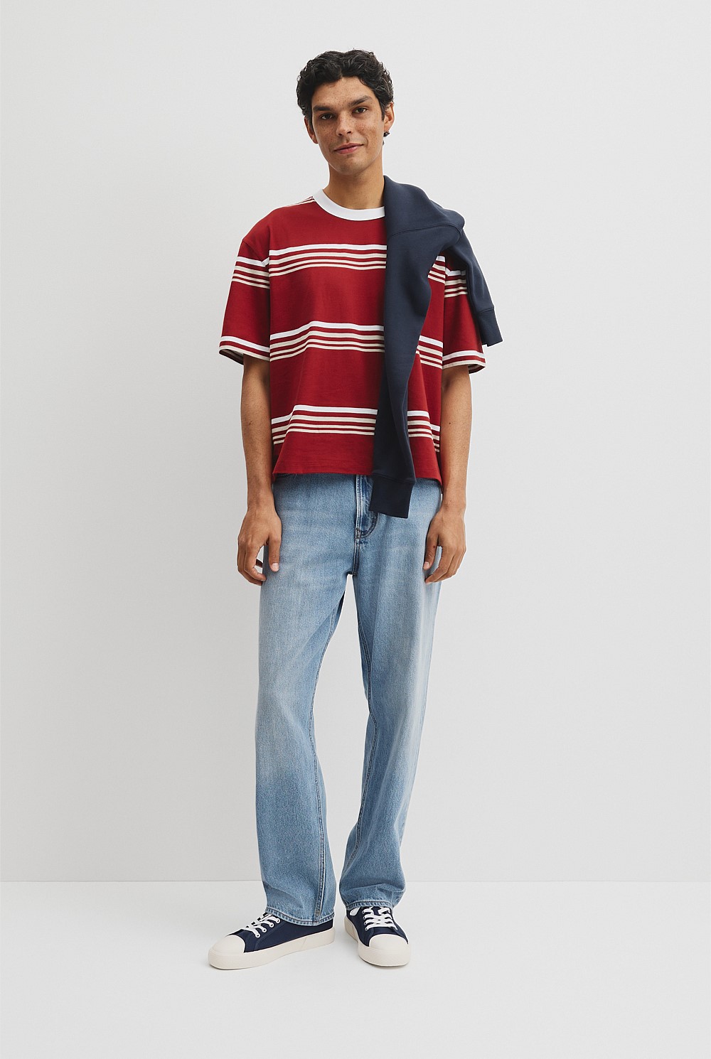 Short Sleeve Boxy Stripe T-Shirt