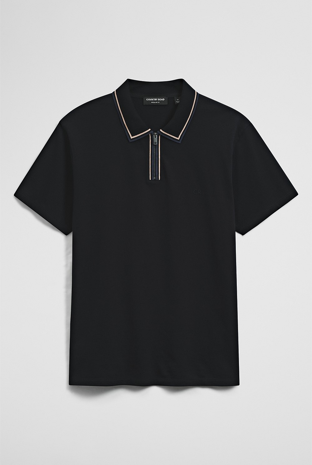 Short Sleeve Tipped Zip Polo