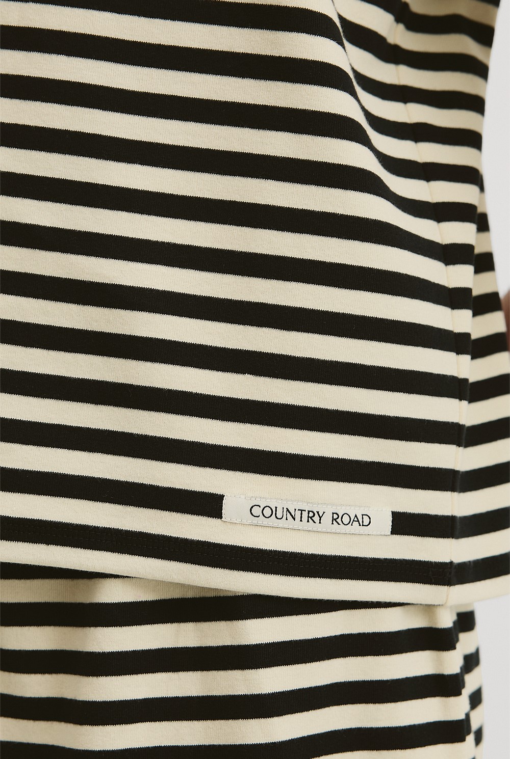 Australian Cotton Blend Stripe Boxy T-Shirt