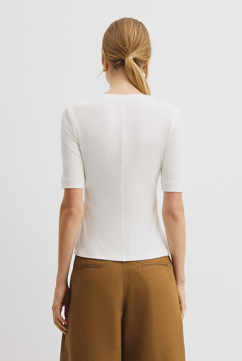 Fine Rib Henley T-Shirt