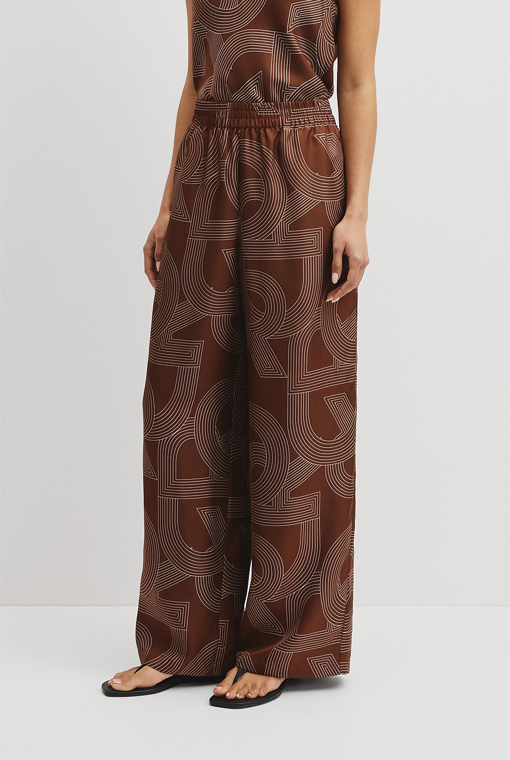 Logo Washable Silk Pant