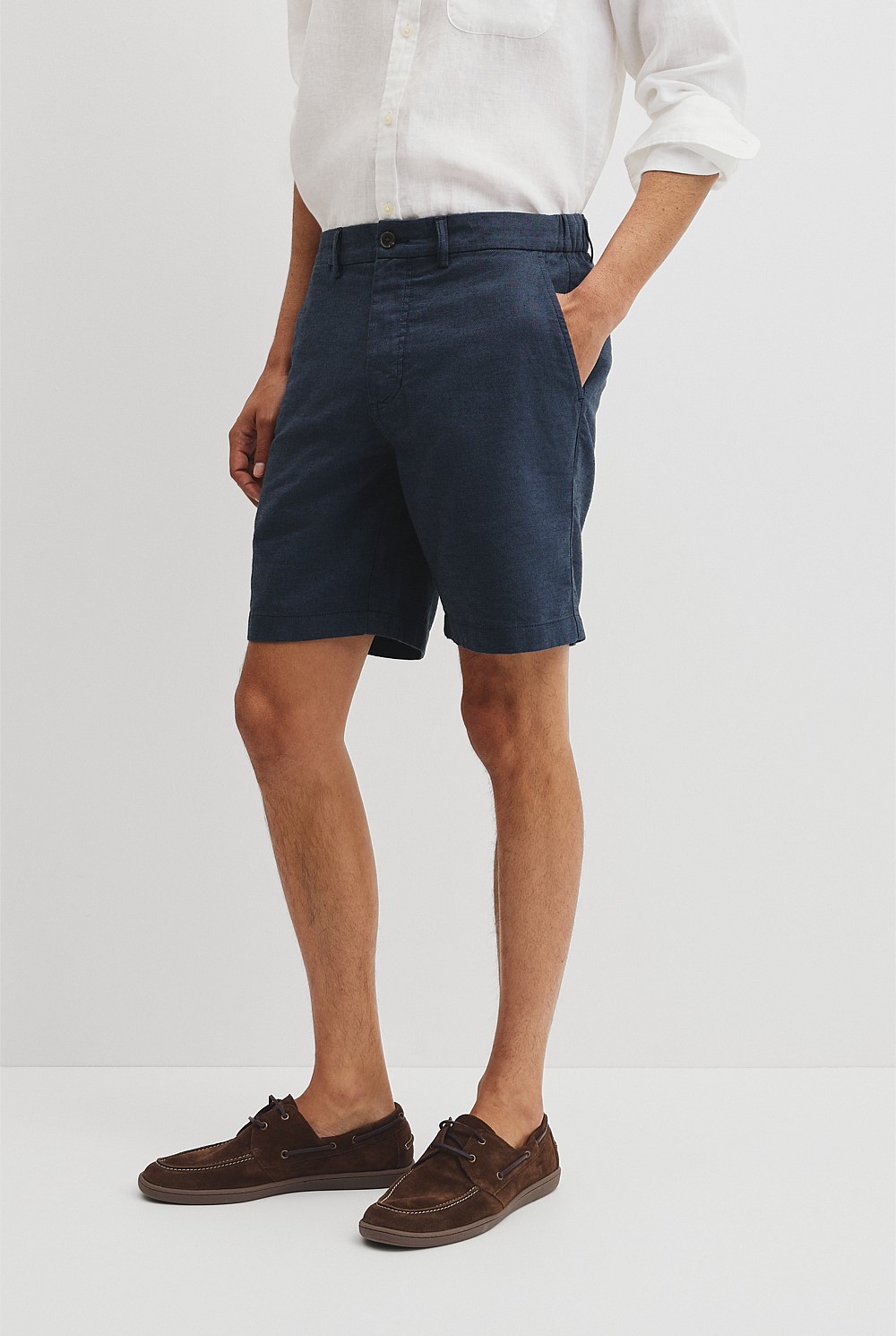Cotton Linen Stretch Textured Short