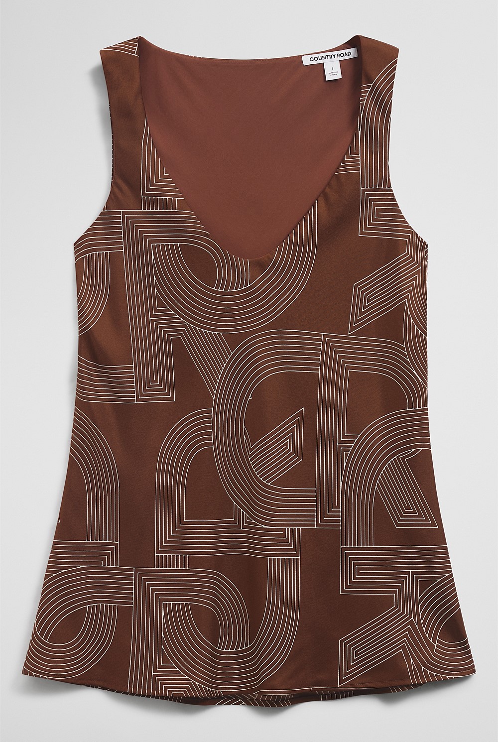 Logo Washable Silk Scoop Tank