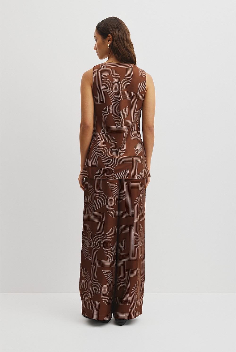 Logo Washable Silk Scoop Tank