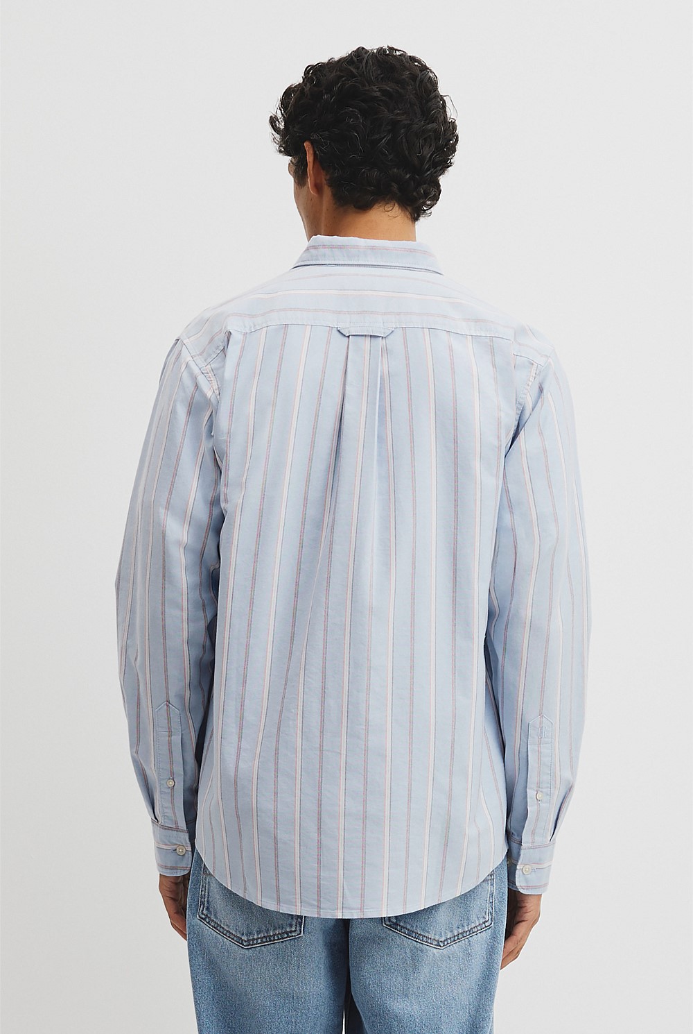 Regular Fit Australian Good Earth Cotton Stripe Oxford Shirt