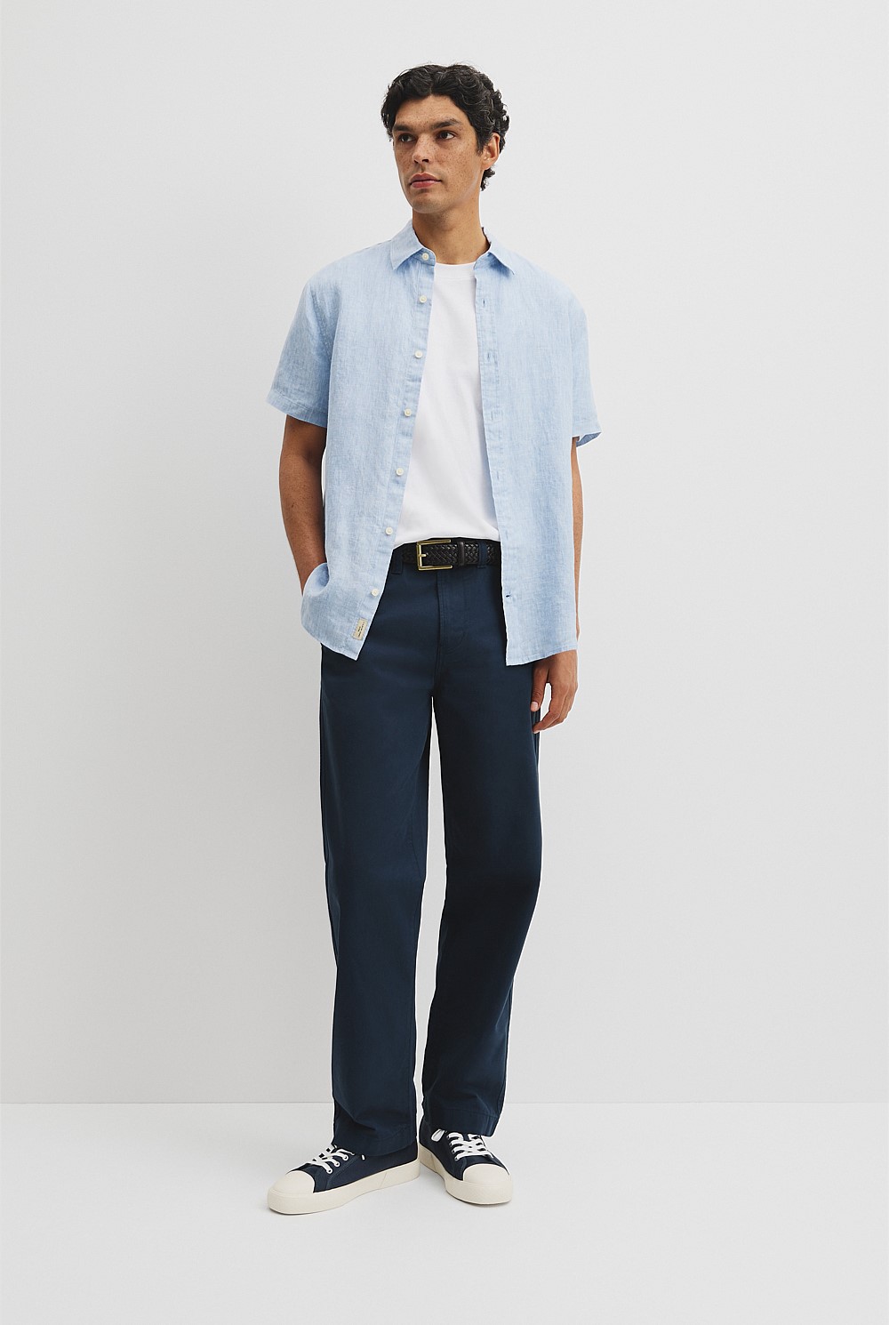 Regular Fit Short Sleeve Linen Shirt