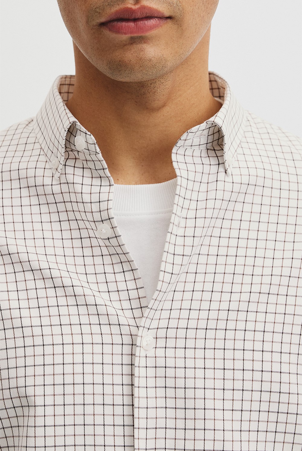 Regular Fit Cotton Grid Shirt