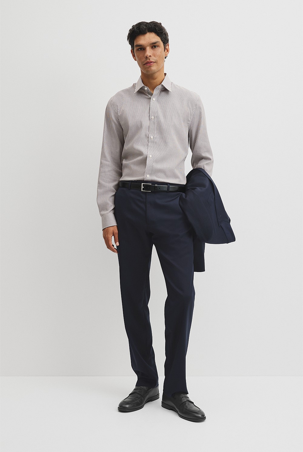 Slim Fit Stripe Travel Shirt