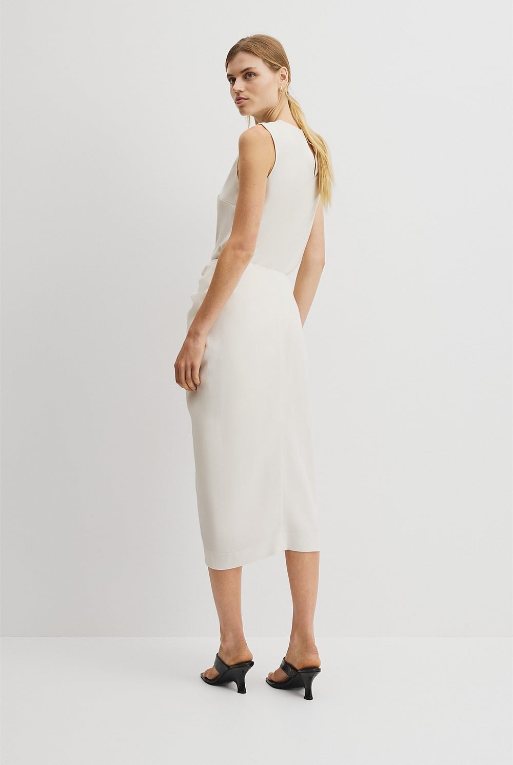 Knot Detail Midi Skirt