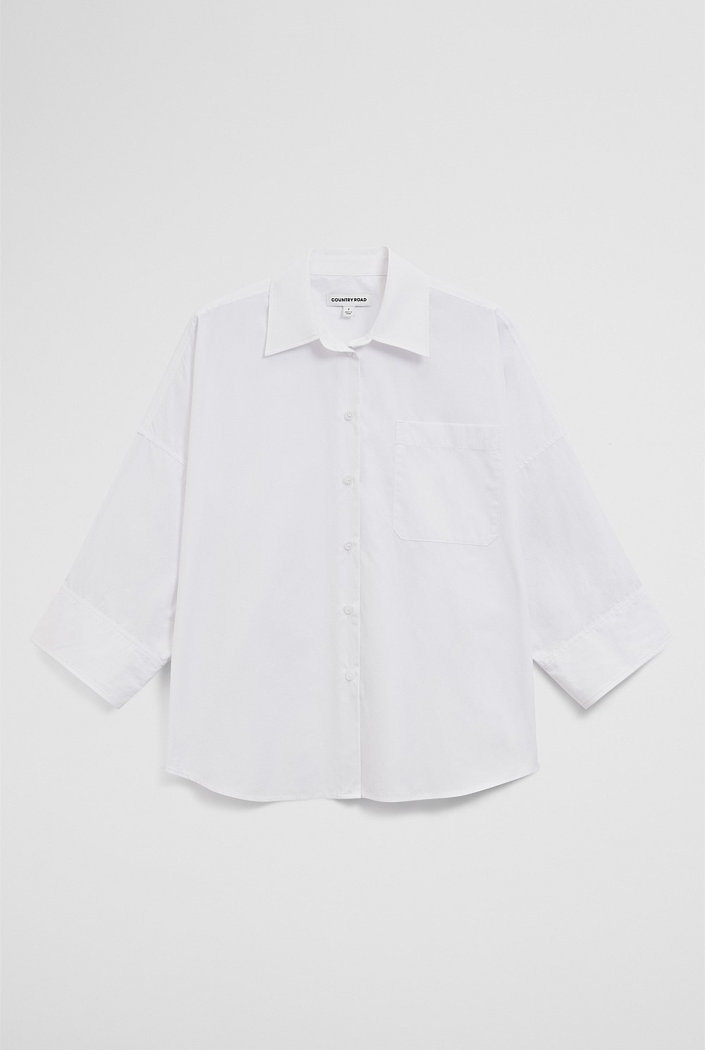 Drape Sleeve Cotton Shirt