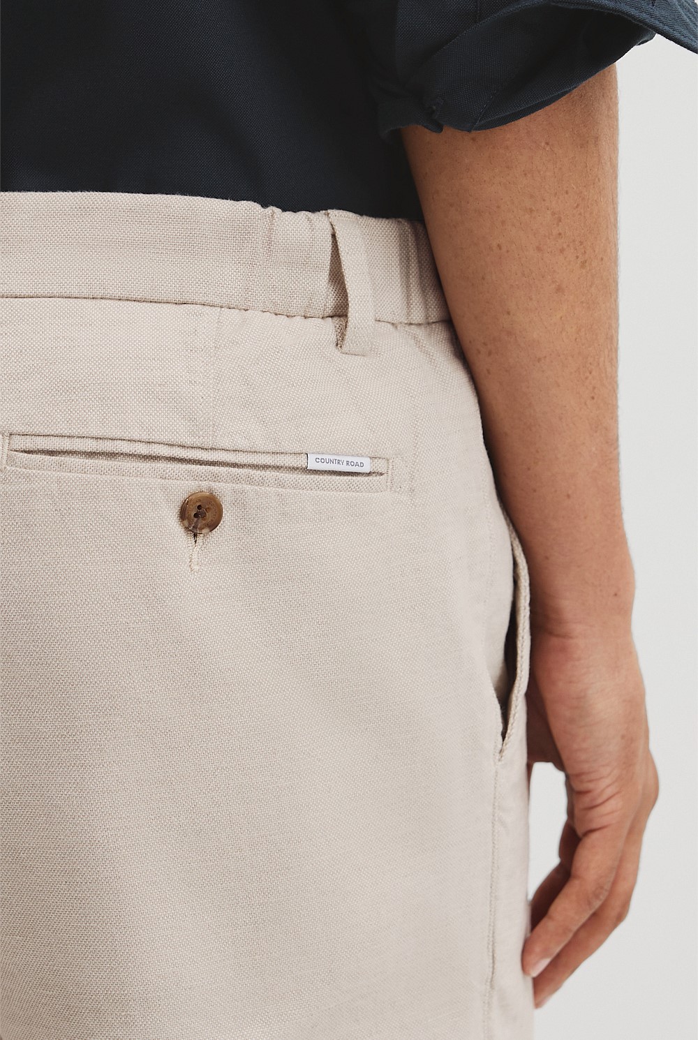 Cotton Linen Stretch Textured Short