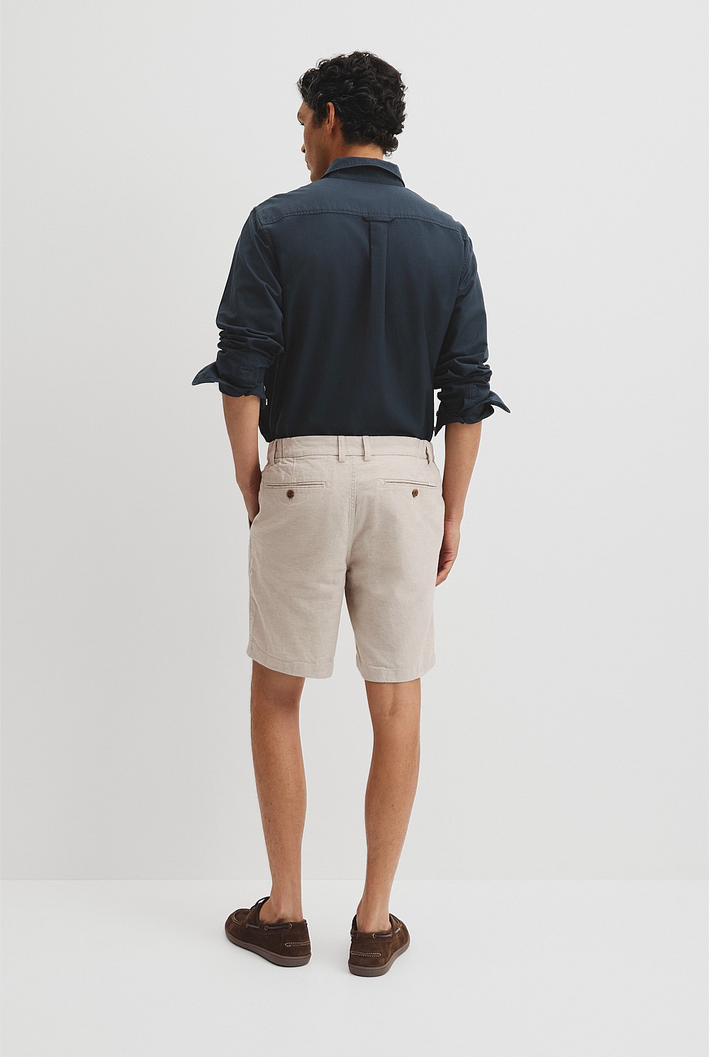 Cotton Linen Stretch Textured Short