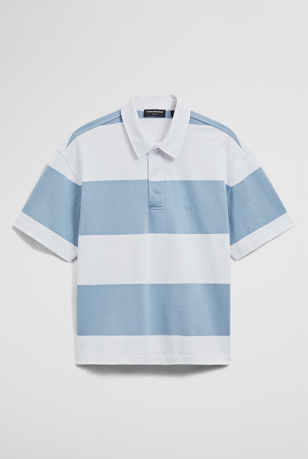 Short Sleeve Australian Cotton Stripe Rugby Polo