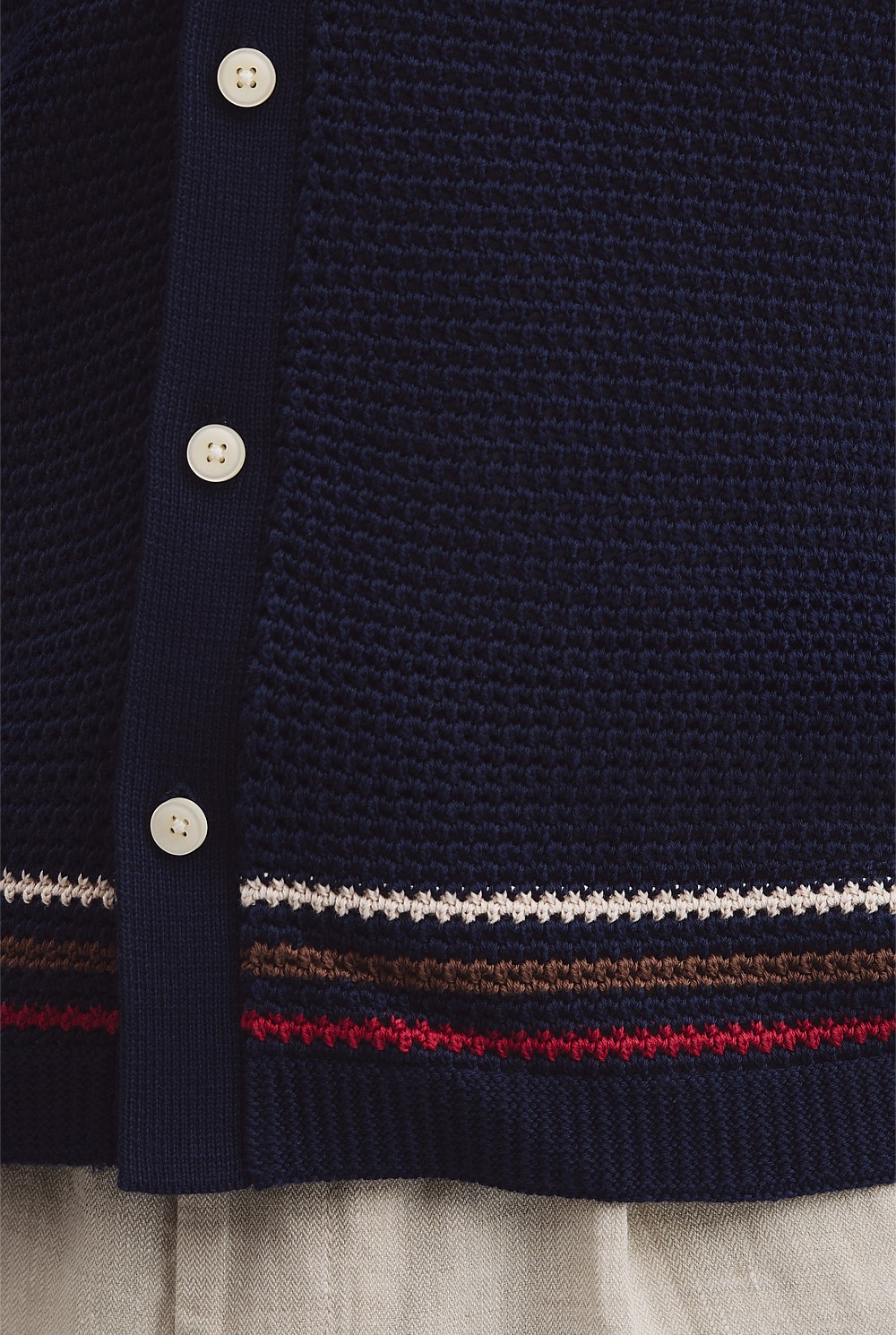 Relaxed Fit Australian Cotton Stripe Knit Shirt