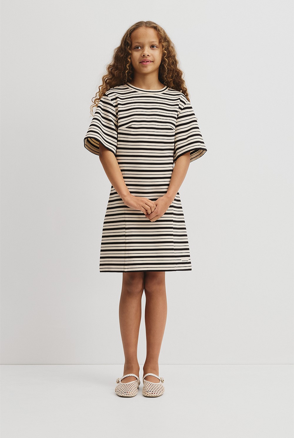 Teen Short Sleeve Stripe T-Shirt Dress