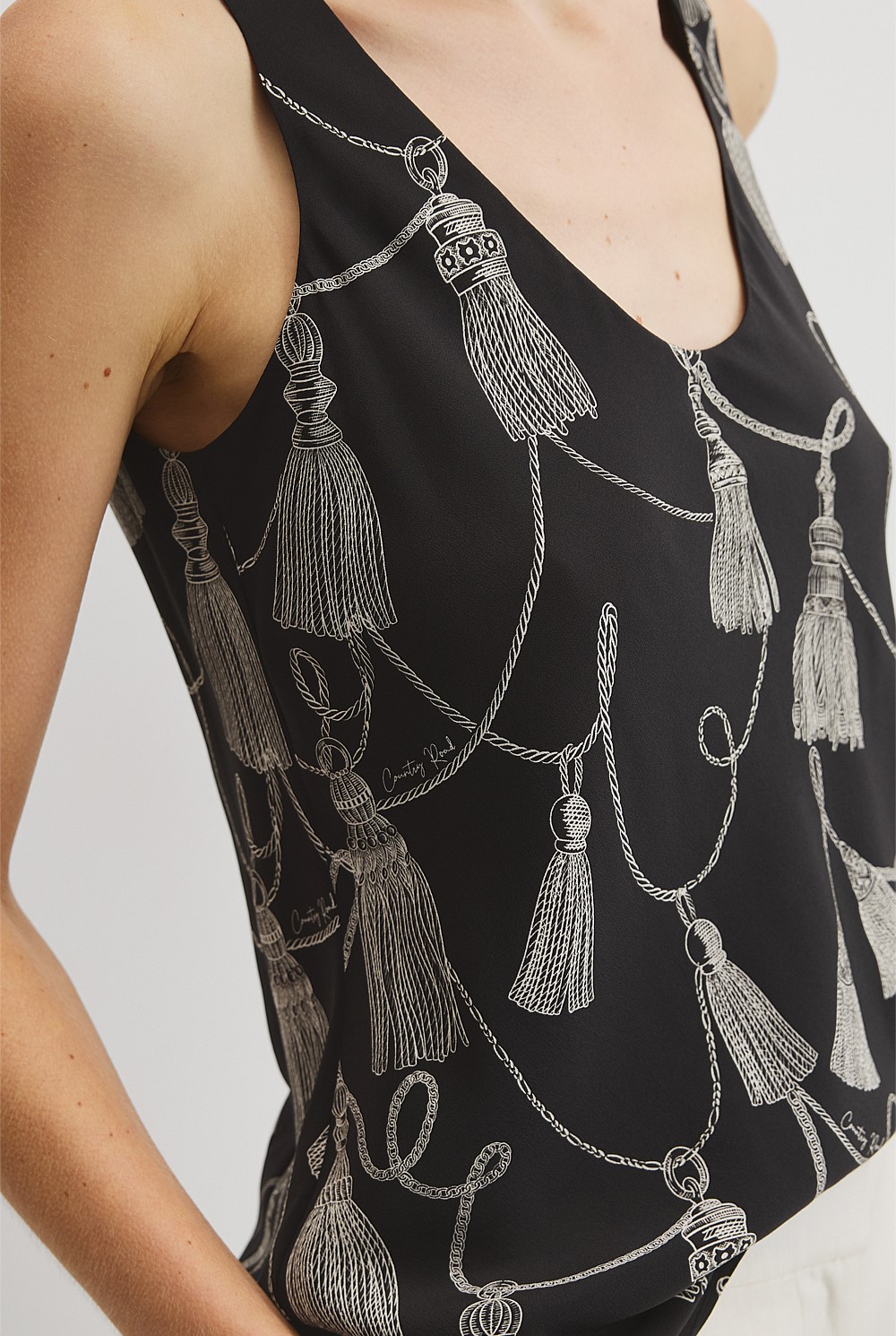 Print Scoop Neck Top